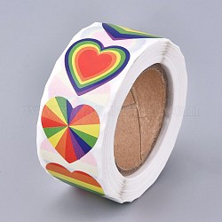 Rotoli di adesivi a forma di cuore, etichetta adesiva adesiva di san valentino, per la decorazione di accessori per feste di matrimonio, colorato, 25x25mm, 500pcs / rotolo