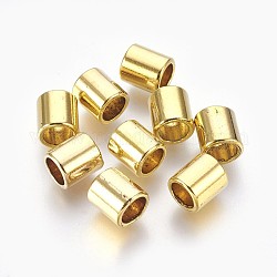 Tibetischer stil legierung perlen, Cadmiumfrei und Nickel frei und Bleifrei, Kolumne, Antik Golden Farbe, 9x8 mm, Bohrung: 6 mm
