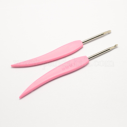 プラスチック製のハンドル亜鉛合金かぎ針編みのフック針  ピンク  ピン：2.5mm  143x16x5.5mm