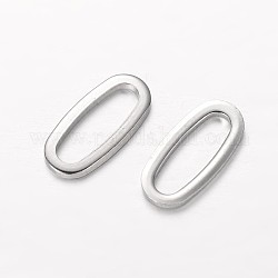 201 anillos de eslabones de acero inoxidable, oval, color acero inoxidable, 16x7.5x1mm, agujero: 4x13 mm