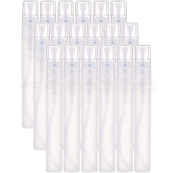 Benecreat 24 confezione da 10 ml mini flaconi spray da viaggio per atomizzatore bianco ricaricabile bottiglia di plastica con tappo della testa della pompa per i viaggi, lozione, profumo
