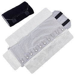 Bolsa de almacenamiento de tela, bolsa de almacenamiento de joyas, Rectángulo, negro, 14.6x6.6x4.2 cm