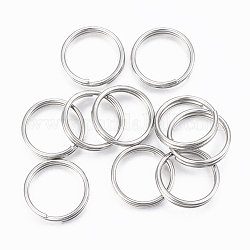304 anelli portachiavi in ​​acciaio inox, anelli di salto a doppio anello, colore acciaio inossidabile, 12x2mm, circa  10mm diametro interno