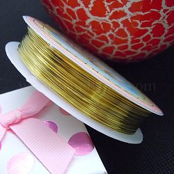 Round Copper Jewelry Wire, Gold, 26 Gauge, 0.4mm, about 39.37 Feet(12m)/roll
