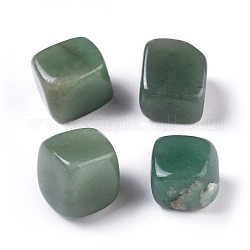 Perles vertes en aventurine naturelles, cube, pas de trous / non percés, 13~27x13~27x13~27mm, environ 100 g /sachet 