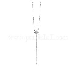 Shegrace rhodié 925 pendentif en argent sterling colliers, avec grade aaaa zircone, étoiles du nord, platine, 15.35 pouce (39 cm)