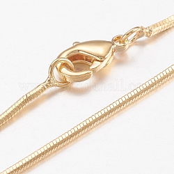 Messing Schlangenkette Halsketten, mit Karabiner verschlüsse, echtes 18k vergoldet, 17.6 Zoll (44.7 cm)