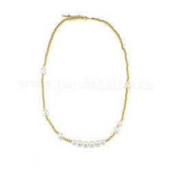Colliers de perles d'imitation, avec chaîne à billes en acier au titane, or