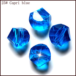 Imitazione branelli di cristallo austriaco, grado aaa, sfaccettato, poligono, dodger blu, 10mm, Foro: 0.9~1 mm