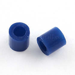 Pe perline fai da te Melty fondono perline ricariche, tubo, blu scuro, 3~3.3x2.5~2.6mm