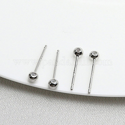 Messing-Hexenstab-Kugelkopfstifte, mit Silikonball, zur Herstellung barocker Perlen, Platin Farbe, 15x3 mm