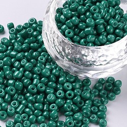 Perle di vetro per la cottura di vernici, verde acqua, 8/0, 3mm, Foro: 1 mm, circa 10000pcs/scatola