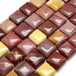 Square Natural Mookaite Beads Strands, Flat Slice Beads, 20x20x9.5mm, Hole: 1mm, about 20pcs/strand, 16.5 inch