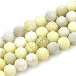 Natürlichen gelben Senf Jaspis Perlen Stränge, matt, Runde, 10 mm, Bohrung: 1.2 mm, ca. 37~40 Stk. / Strang, 14.9~15.1 Zoll (38~38.5 cm)
