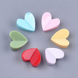 Resin Cabochons, Heart, Mixed Color, 12~12.5x12.5x5mm