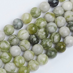 Brins de perles de jade qinghua naturel, ronde, 10mm, Trou: 1.2mm, Environ 38 pcs/chapelet, 15.16 pouce (38.5 cm)