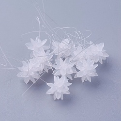 Glas gewebt Perlen, Blume / Wunderkerze, hergestellt aus Pferdeaugen-Anhängern, weiß, 13 mm