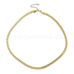 Chapado en iones (ip) 304 collar de cadena de eslabones cubanos de acero inoxidable, dorado, 17.72x0.20 pulgada (45x0.5 cm)