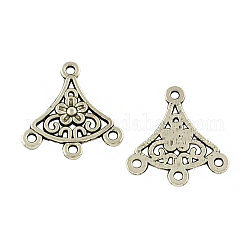 Tibetan Style Alloy Triangle Chandelier Components, Cadmium Free & Lead Free, Antique Silver, 20x18x2mm, Hole: 1.5mm, about 1000pcs/1000g