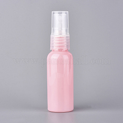 Bouteilles de pulvérisation en plastique d'épaule ronde, avec brumisateur fin et capuchon anti-poussière, bouteille rechargeable, rose, 10.35x2.72 cm, capacité: 30 ml