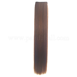 Damen lange gerade Clip in Haarverlängerungen für Frauen Mädchen, Hochtemperaturfaser, Synthetisches Haar, Kamel, 21.65 Zoll (55 cm)