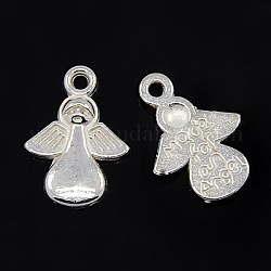 Tibetan Silver Color Plated Pendants, Angel, Silver Color Plated, Lead Free and Cadmium Free and Nickel Free, 18x13x2mm, Hole: 1.5mm