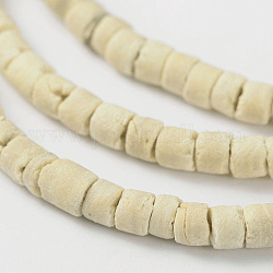 Natürlichen Kokos Spalte Perlenstränge, 3.5x1.5~4 mm, Bohrung: 1 mm, ca. 216 Stk. / Strang, 22.8 Zoll