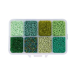 Pandahall elite environ 12500 pcs 12/0 perles de rocaille en verre rondes, ensembles de perles en vrac pour la fabrication de bijoux, 8 couleurs, 2mm, Trou: 1mm