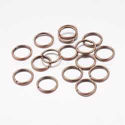 Iron Jump Rings, Close but Unsoldered, Nickel Free, Red Copper Color, 18 Gauge, 10x1mm, Inner Diameter: 8mm, about 5700pcs/1000g