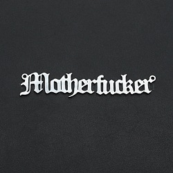 201 Edelstahl Verbinder, altes Englisch, Motherfucker, Laserschnitt, Edelstahl Farbe, 9x50x1 mm, Bohrung: 1.2 mm