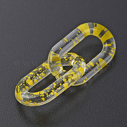 Прозрачные акриловые связывая кольца, разъемы для быстрой связи, для изготовления кабельных цепей, овальные, желтые, 27x16.5x4 мм, внутренний диаметр: 7.5x18 мм