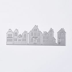 炭素鋼カッティングダイステンシル  DIYスクラップブッキング/フォトアルバム用  装飾的なエンボス印刷紙のカード  建物  マットプラチナカラー  5x14.4cm