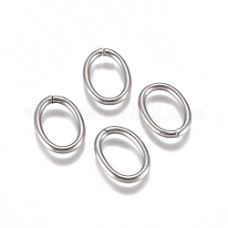 Anneaux de jonction en 304 acier inoxydable, anneaux de jonction ouverts, ovale, couleur inoxydable, 13x9.5x1.5mm, diamètre intérieur: 10x6.5 mm