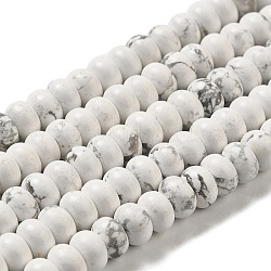Chapelets de perle en howlite synthétiques, rondelle, 6x4mm, Trou: 0.8~1mm, Environ 89 pcs/chapelet, 14.37''~14.96'' (36.5~38 cm)