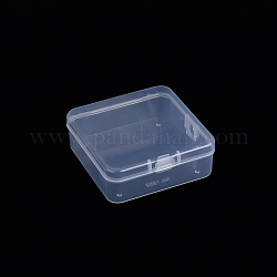 Polypropylene(PP) Bead Storage Container, Mini Storage Containers Boxes, with Hinged Lid, Square, Clear, 8.5x8.5x3cm, Inner Size: 8.2x8.1cm