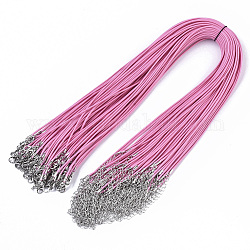 Cotone cerato making collana cavo, con lega aragosta artiglio fermagli e catene finali di ferro, platino, rosa caldo, 17.4 pollice (44 cm), 1.5mm