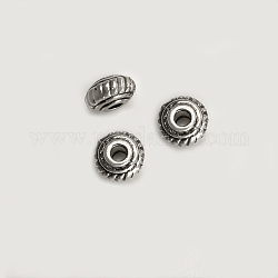 Perline in lega stile tibetano, rondelle, cadmio & nichel &piombo libero, argento antico, 4.5x2.5mm, Foro: 1 mm