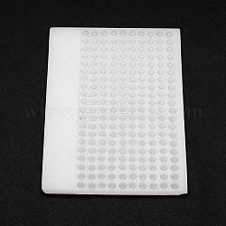 Tableros de contador de abalorios de plástico, para contar 8mm 200 cuentas, Rectángulo, blanco, 17.9x12.4x0.7 cm, tamaño del grano: 8 mm