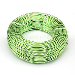 Alambre de aluminio redondo, alambre artesanal flexible, para hacer joyas de abalorios, verde césped, 15 calibre, 1.5mm, 100 m / 500 g (328 pies / 500 g)