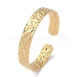 304 bracelet manchette ouvert en acier inoxydable pour femme, véritable 18k plaqué or, diamètre intérieur: 2-1/8 pouce (5.33 cm)