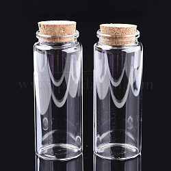 Bouteilles de verre bocal en verre perlent conteneurs, avec bouchon en liège, souhaitant bouteille, clair, 120x47mm, trou: 33 mm, capacité: 208 ml (7.03 oz liq.)