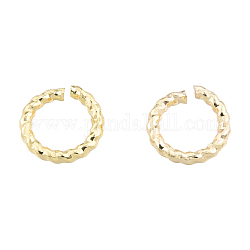 Messing Ringe springen, Nickelfrei, strukturiert, 18 Gauge, runden Ring, echtes 18k vergoldet, 6x1 mm, Innendurchmesser: 4 mm