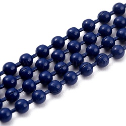 Латунные шариковые цепи ручной работы, пайки, с катушкой, темно-синий, 3 мм, 32.8 фут (10 м) / рулон