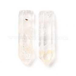 Натуральные кристаллы с кварцевым кристаллом, подвески из горного хрусталя, граненые, пуля, 30~33x8~9 мм, отверстие : 1.4~1.6 мм