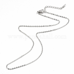Cadena de cable de hierro hacer collar, con extensor de cadena y cierre de pinza de langosta, Platino, 16-1/2 pulgada (42 cm), 0.15 cm