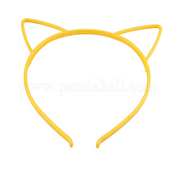 Bandes de cheveux en plastique oreille de chat mignon, accessoires de cheveux pour les filles, jaune, 165x145x6mm