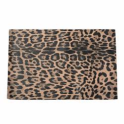 Tissu imprimé léopard en cuir pu laser, pour accessoires de vêtement, Bourgogne, 30x20x0.1 cm