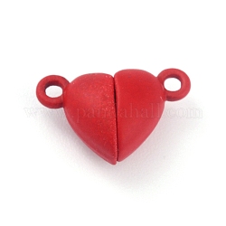 Chiusure  magnetico in lega, cuore, rosso, 15x9.5x6mm, Foro: 1.5 mm