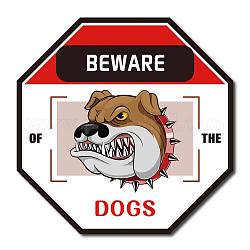 八角形ヴィンテージ鉄錫サイン  金属の警告サイン  家の庭のバーの壁の装飾のため  犬の模様  300x300x0.03mm
