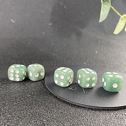 Natural Green Aventurine Classical 6-sided Dice, Reiki Energy Stone Toy, Cube, 15x15x15mm